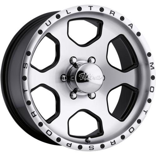 18x8.5 machined black ultra rogue (175) wheels 6x135 +25 ford f-150