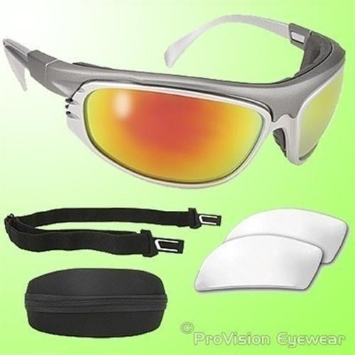 Hi-tech foam padded motorcycle biker atv mirrored riding glasses w/extra lenses