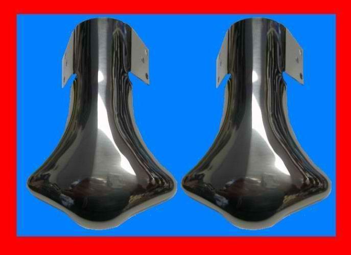 New vintage style stainless exhaust deflector x2 deflectors tail pipe accessory 