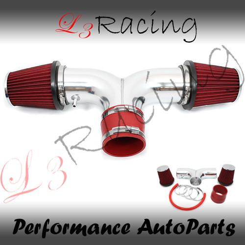 Dodge 02-08 ram1500 3.7 4.7 dual twin air intake kit +red filter