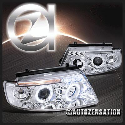 97-00 volkswagen passat chrome halo projector led drl headlights