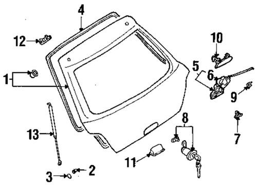 Subaru oem 63269fe220 hatch lift support/lift support