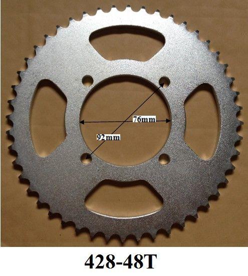 76mm 48 tooth rear chain sprocket for 428 48t coolster atv go kart motor parts 1