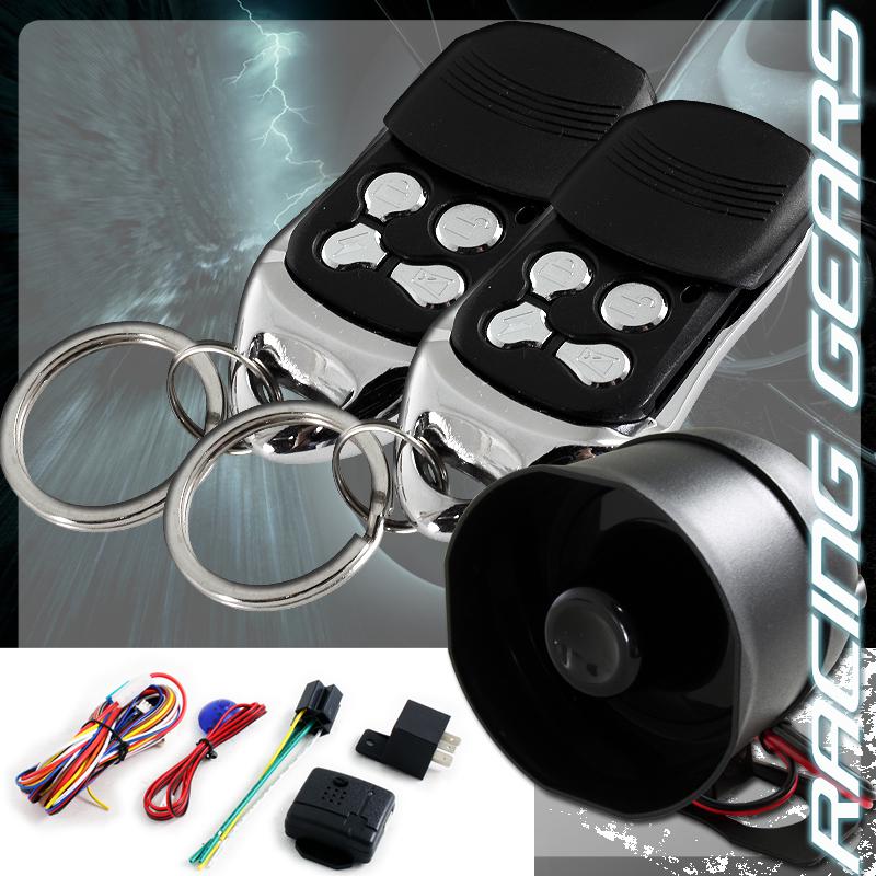 1-way remote car truck security alarm + siren + searching chrome 4 button remote