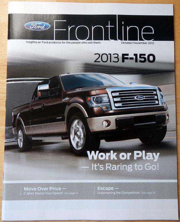 October/november 2012 ford frontline magazine brochure ft 2013 f-150 and more