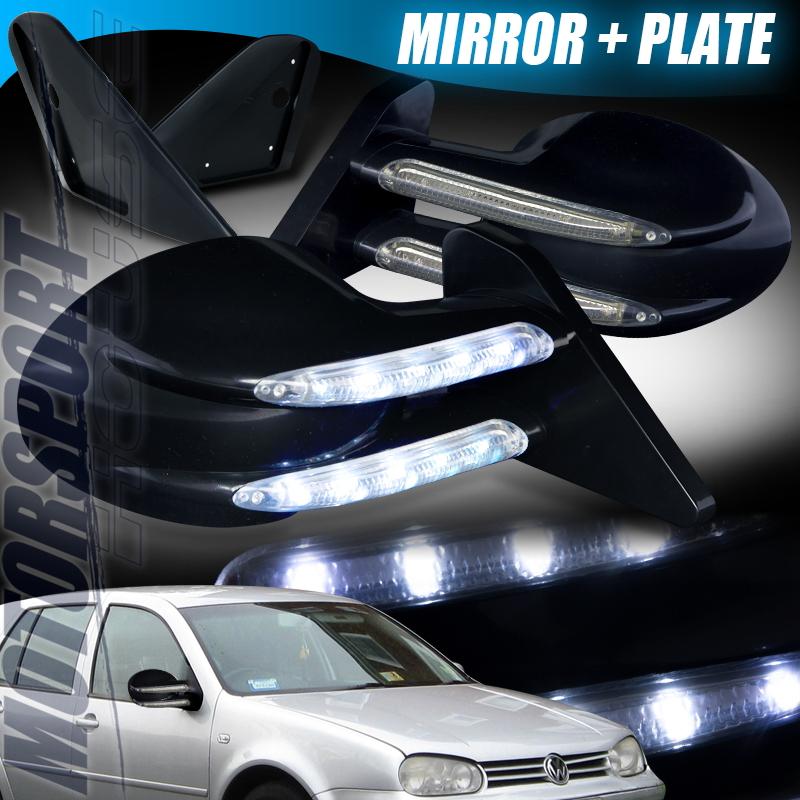 99-04 vw volkswagen golf mk4 power diablo black mirrors w/ led signal gls tdi  