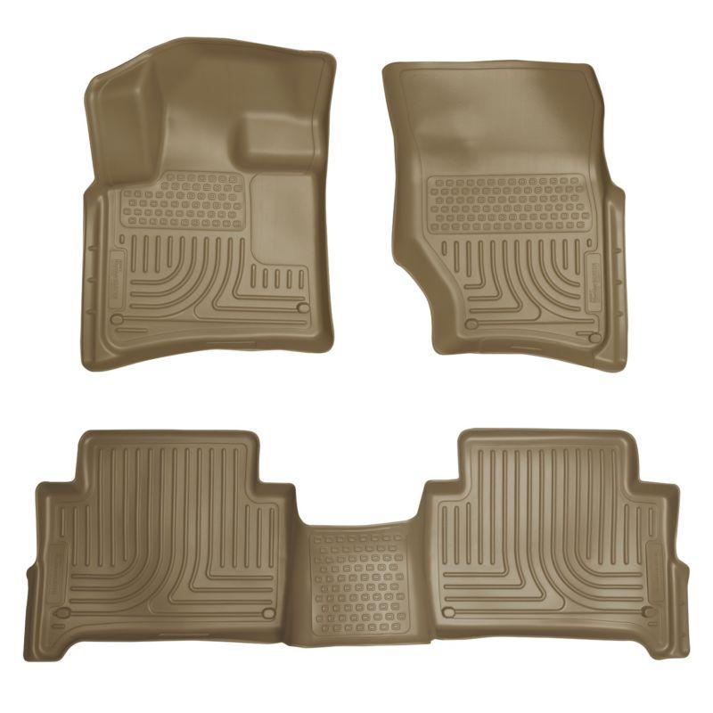 Husky liners weatherbeater floor mats 2009-2013 audi q7 w/ bench seats mat tan