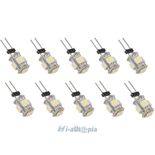 10x car g4 pure white 5 led smd 5050 rv camper marine boat light 12v pro 