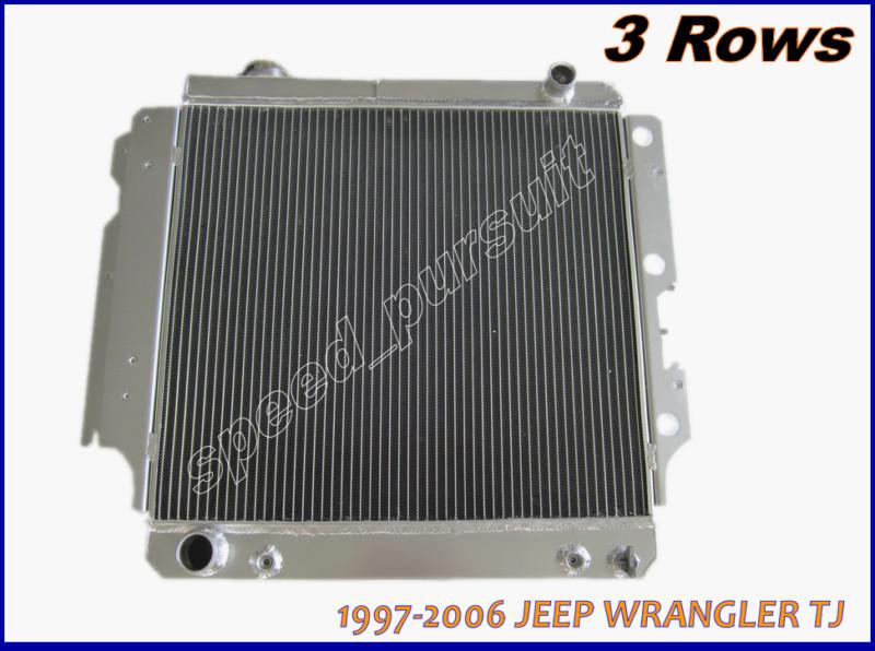 1997-2006 jeep wrangler tj 3 rows at l6 4.0 l4 2.4/2.5 aluminum radiator 97-06