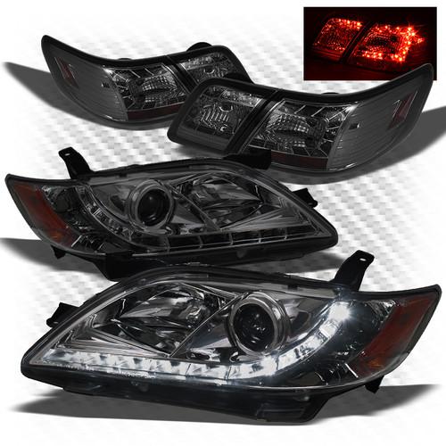 07-09 corolla smoked drl projector headlights + philips-led perform tail lights