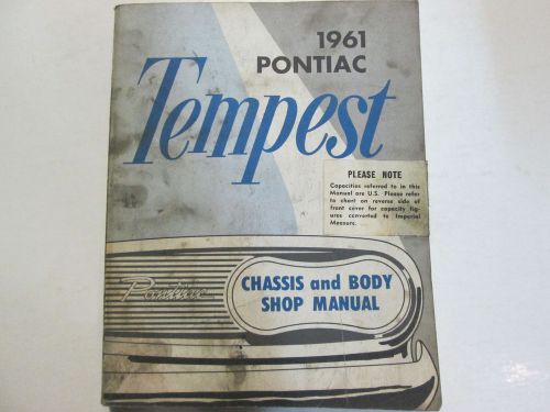 1961 gm pontiac tempest service repair shop manual factory oem book used