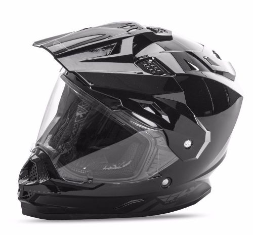 Fly racing trekker motocross helmet- gloss black- xl- new with defects