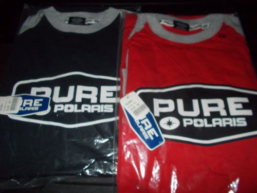 2-pure polaris long sleeve snowmobile/atv  shirt xxl 1- red and 1- black $22