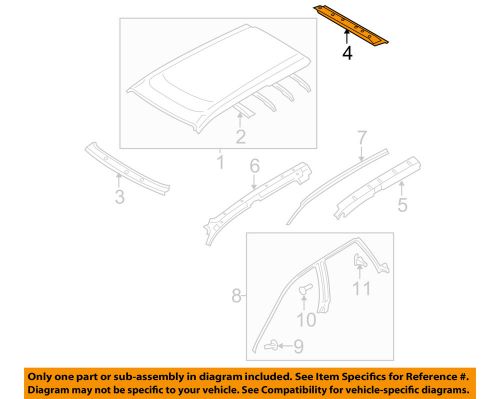 Subaru oem 05-09 outback roof-rear header 53410ag00a9p