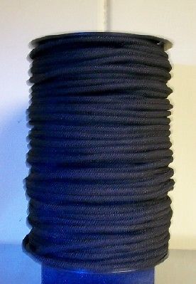 200 ft spool 3/16&#034; jet black shock cord bungee(mfp jacket) made in usa !!!