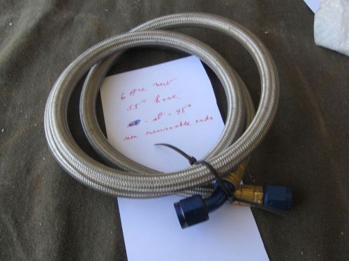 One new stainless  6 an hose st / 45 degree by 55&#034;