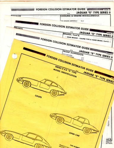 Jaguar &#034;e&#034; type 4.2 &#034;e&#034; 2+2 body parts crash sheets mfre