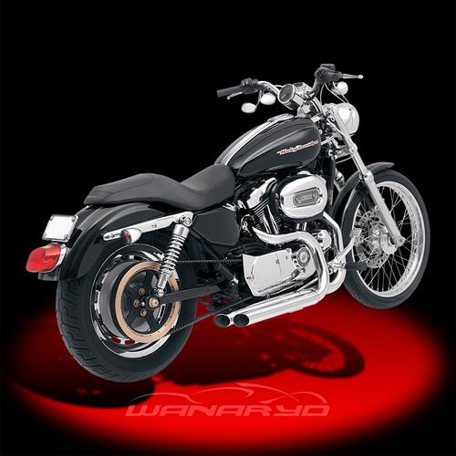 Pro-street exhaust systems, slash chrm for 2007-13 harley sportster fwd control