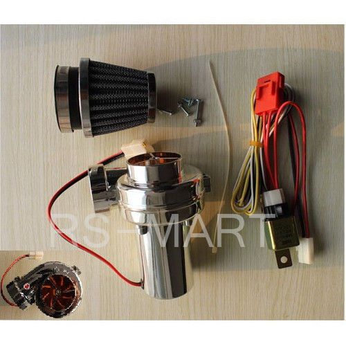 Electric turbo supercharger kit air filter intake for motorcycyle 60w 300cc