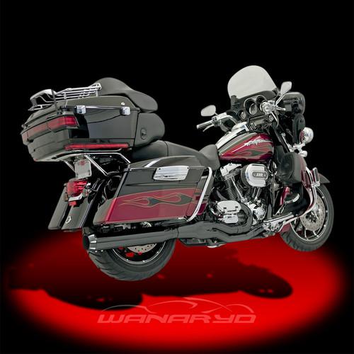 B4 exhaust systems, straight muffler black for 1995-2013 harley touring