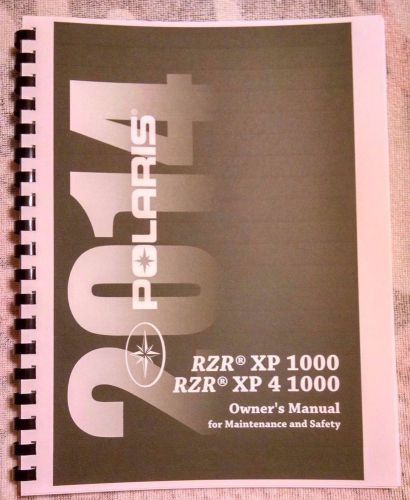 2014 polaris owners manual rzr xp 1000 &amp;  rzr xp 4 1000
