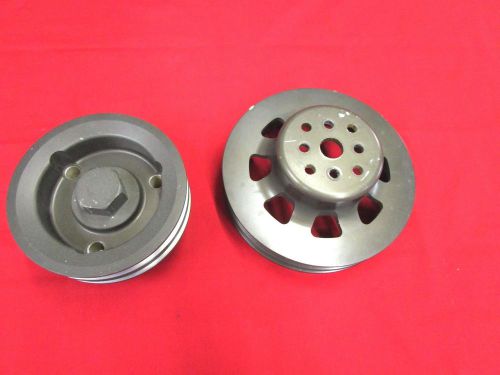 Cv-products ford crank and water pump billet pulley set, 7&#034; and 5-1/8&#034; pulleys