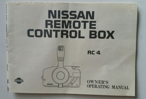 Nissan remote control box rc 4 owner&#039;s operating manual 1997