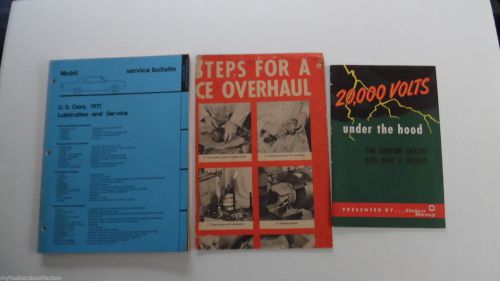 3 lot 1971 mobile service bulletin,20,000 volts under the hood,power poster