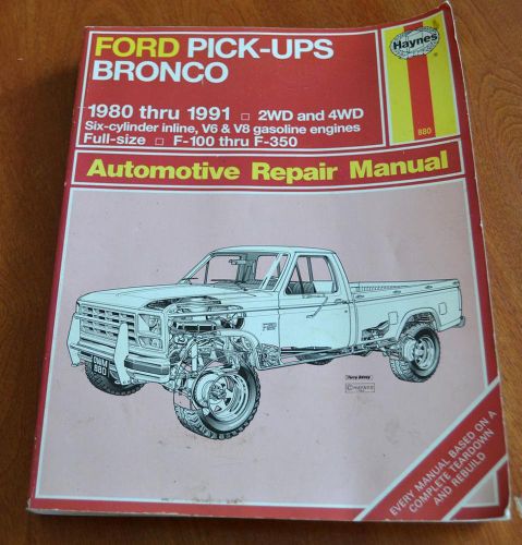 Haynes manual 1980 - 1991 ford 2wd and 4wd automotive repair manual vintage