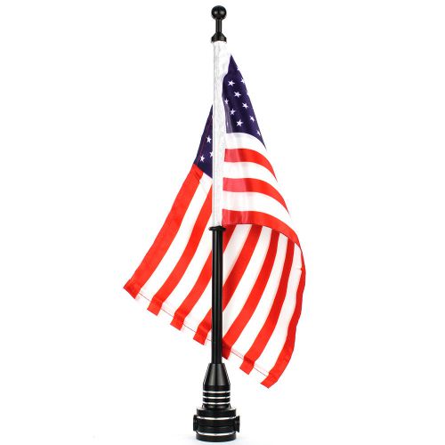 Motorcycle flagpole flag post bike luggage rack mount with usa us american flag