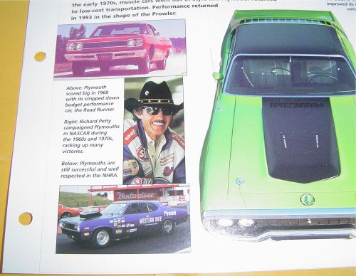 1962 to 1998 timeline history of plymouth muscle cars richard petty info photos