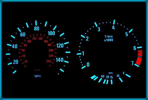 G218 bmw e38, e39, e53 x5 us 140mph black/blue el plasma glow cluster gauges