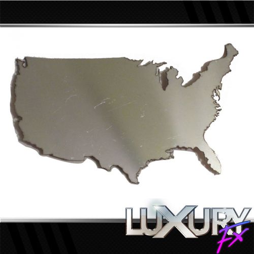 2pc. luxury fx stainless steel united states outline emblem