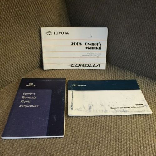 2008 toyota corolla oem owners manual set with warranty guides