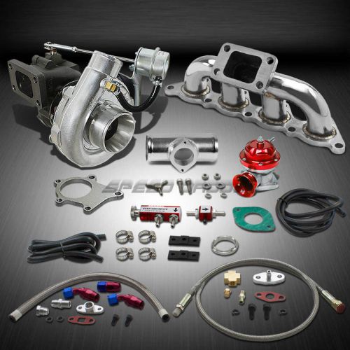 T04 .63ar 400+hp boost 8pc turbo charger+manifold kit for mit mirage 1.8l 4g93