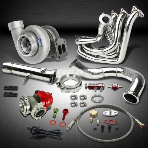 Gt45 1.05ar v-band 800+hp boost 6pc turbo charger+manifold kit for honda b16/b18