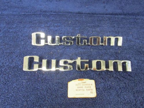 1973-76 ford truck  custom bedside nameplate emblems  pair  nos ford  516