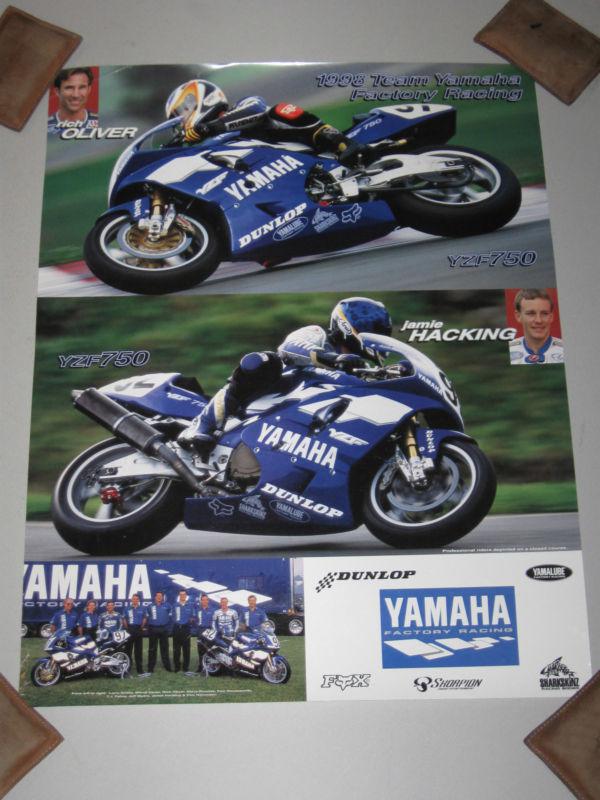 Team yamaha ama yzf750 poster 1998 rich oliver hacking