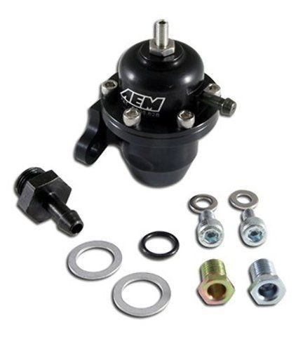 Aem electronics 25-301bk adjustable fuel pressure regulator (offset flange with