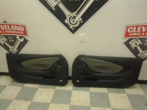 2014 chevrolet camaro ss oem lh rh front door panels black w/ silver trim rough