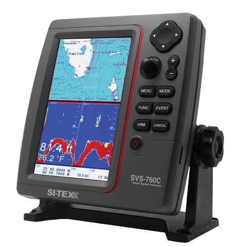 Si-tex svs-760c digital chartplotter w/ navionics+ flexible coverage -svs-760c