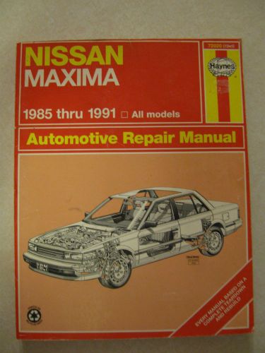 Haynes repair manual nissan maxima 1985 thru 1991 all models