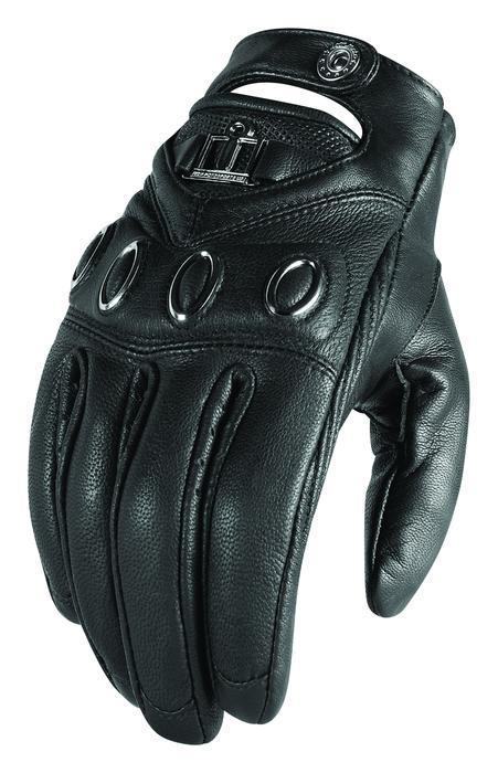 Icon hella leather motorcycle gloves black women's md/medium