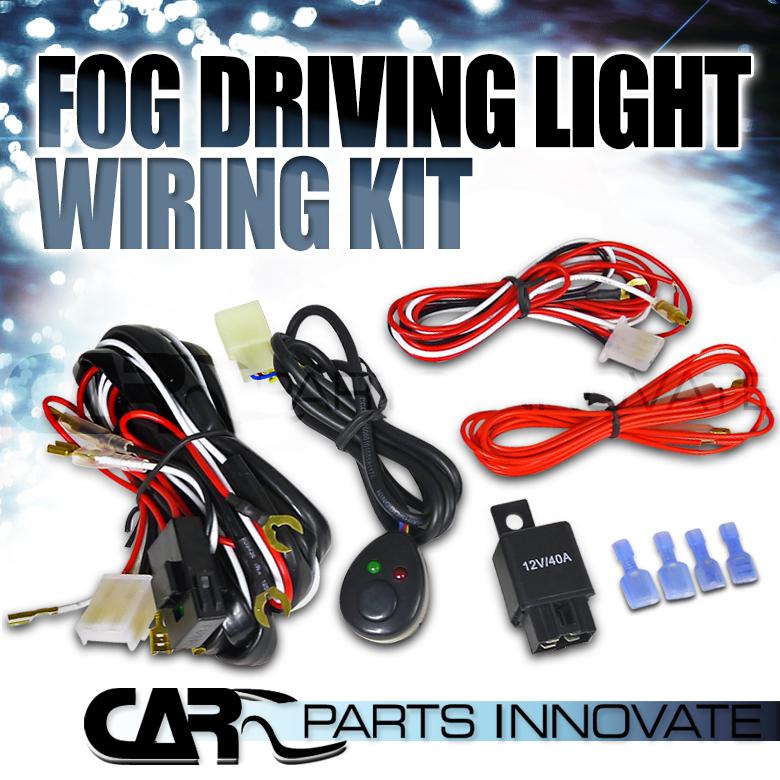 Car truck fog lights working lamps full wiring harness switch kit