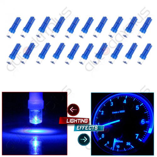 20pcs t5 blue 17 57 37 73 74 instrument cluster panel gauge dash led bulb light