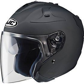 Adult matte black large  hjc fg-jet open face motorcycle helmet  3/4