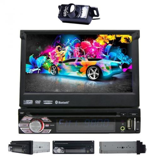 Car audio unit gps navigation system single 1 din touch screen radio+free camera