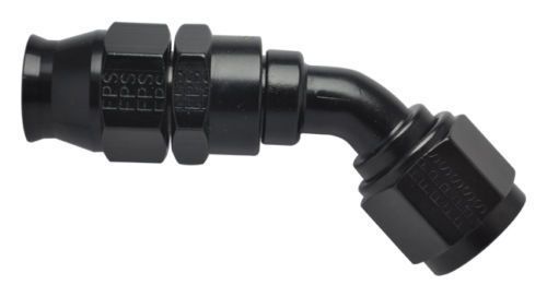 Fragola 684510-bl real-street 45 degree ptfe hose end fitting, -10 an, black