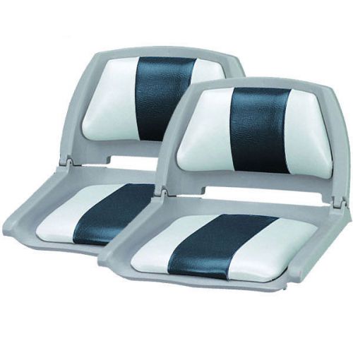 New set of 2, molded fold down boat seats/fishing seats, grey/charcoal