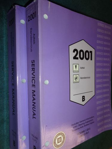 2001 pontiac aztek / buick rendezvous shop manual set original gm service books!